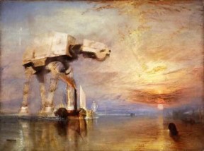 The Fighting Temeraire, J.M.W.Turner, 1839; altered with an AT-AT