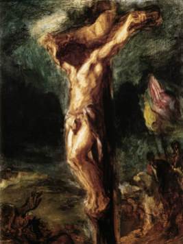 Christ on the Cross sketch, Eugène Delacroix, 1845