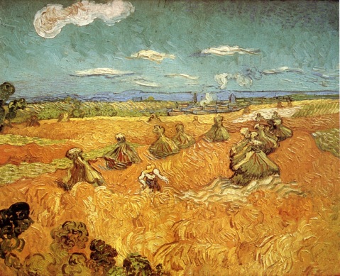 Vincent Van Gogh, Wheat Stacks with Reaper, 1890