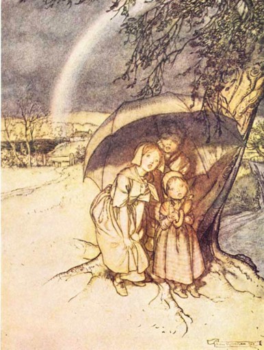 Rain Rain Go Away, Arthur Rackham, 1913